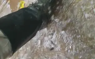 Download Video: Heeled leather boots in muddy stream