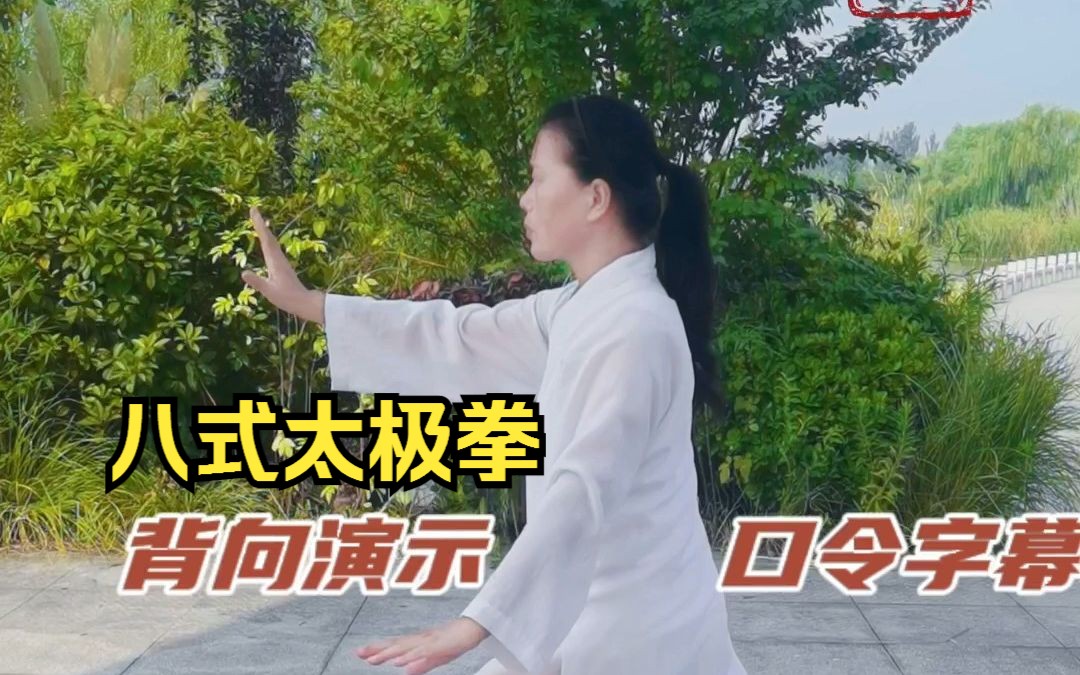 [图]太极拳入门套路：八式太极拳背向演示，口令字幕（适合初学者跟练）