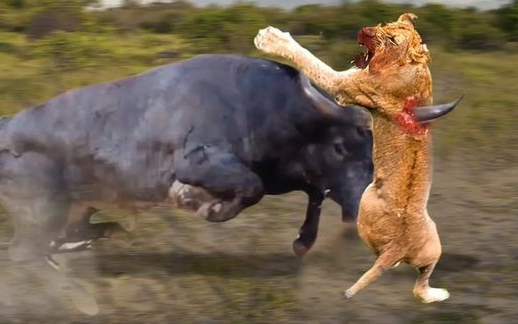 野生食肉动物捕猎混剪,狮子想吃野牛也不容易,也有受伤之时_哔哩哔哩