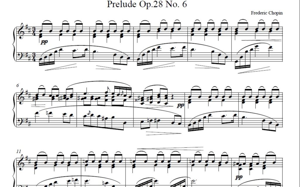 [图]【固态音乐】肖邦24首前奏曲:b小调前奏曲 Op.28-6