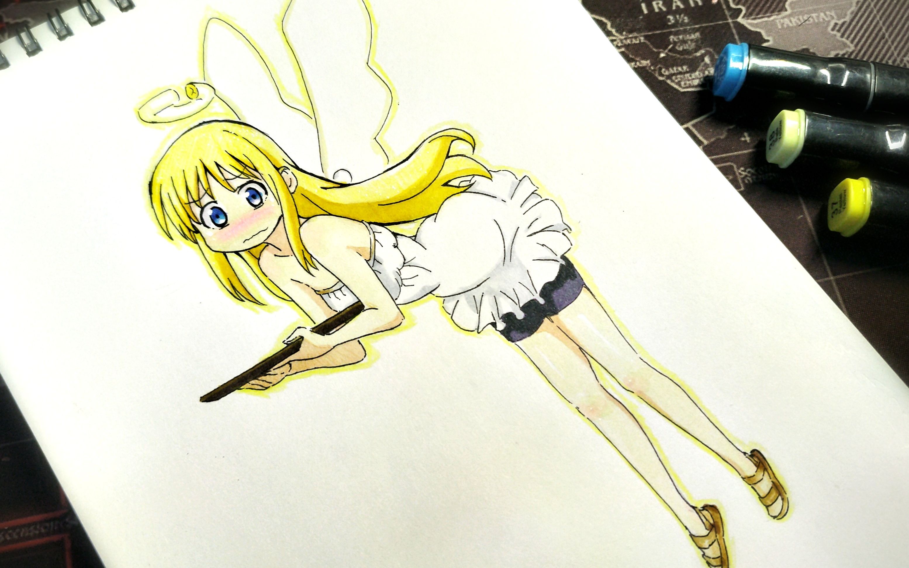 活动作品马克笔两分钟画一个真堕落天使可利姆