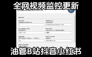 Descargar video: 全网视频实时监控更新，支持油管、B站、抖音、小红书，支持邮件通知、关键词筛选、自动下载