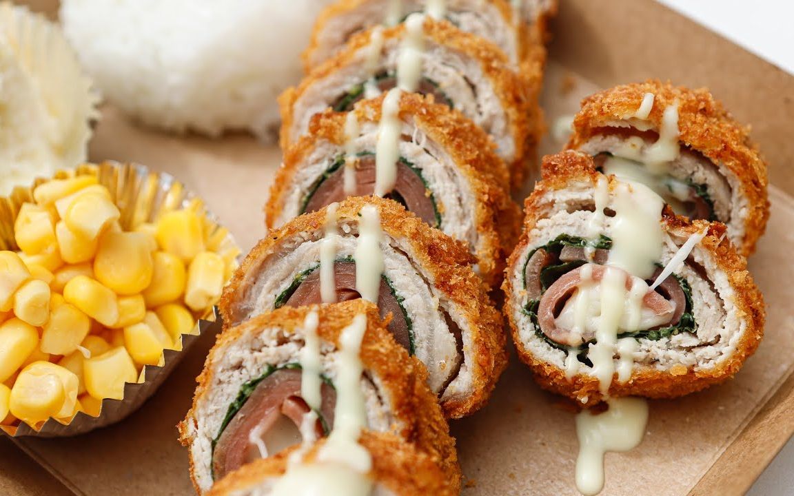 【街头美食】韩国街头小吃!炸猪排寿司卷