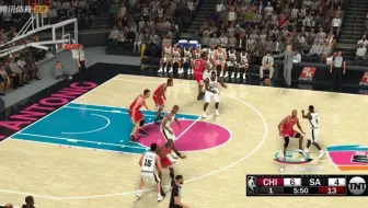 NBA2K20&98圣安东尼奥马刺队VS98芝加哥公牛队&铁三角VS马刺双塔