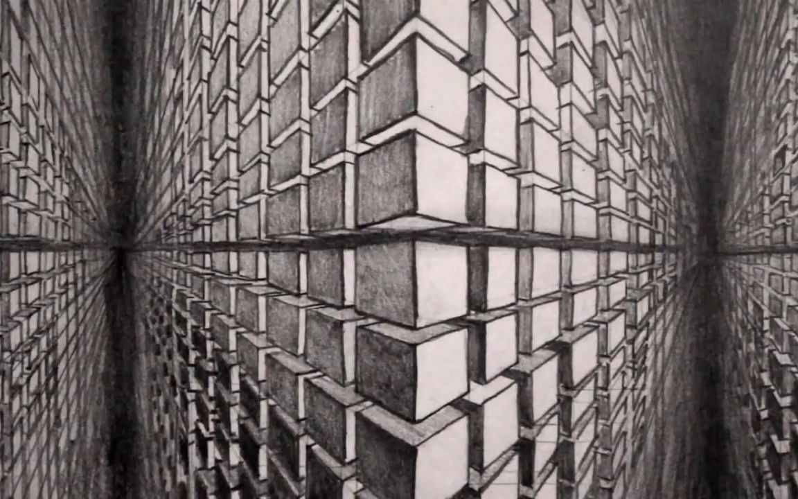 【绘画教程】两点透视中绘制三维立方体