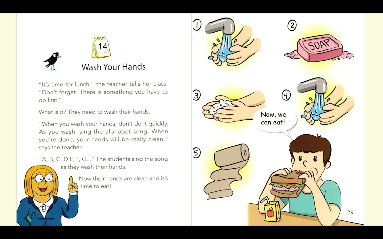 [图]英语小故事：8.14 Wash Your Hands