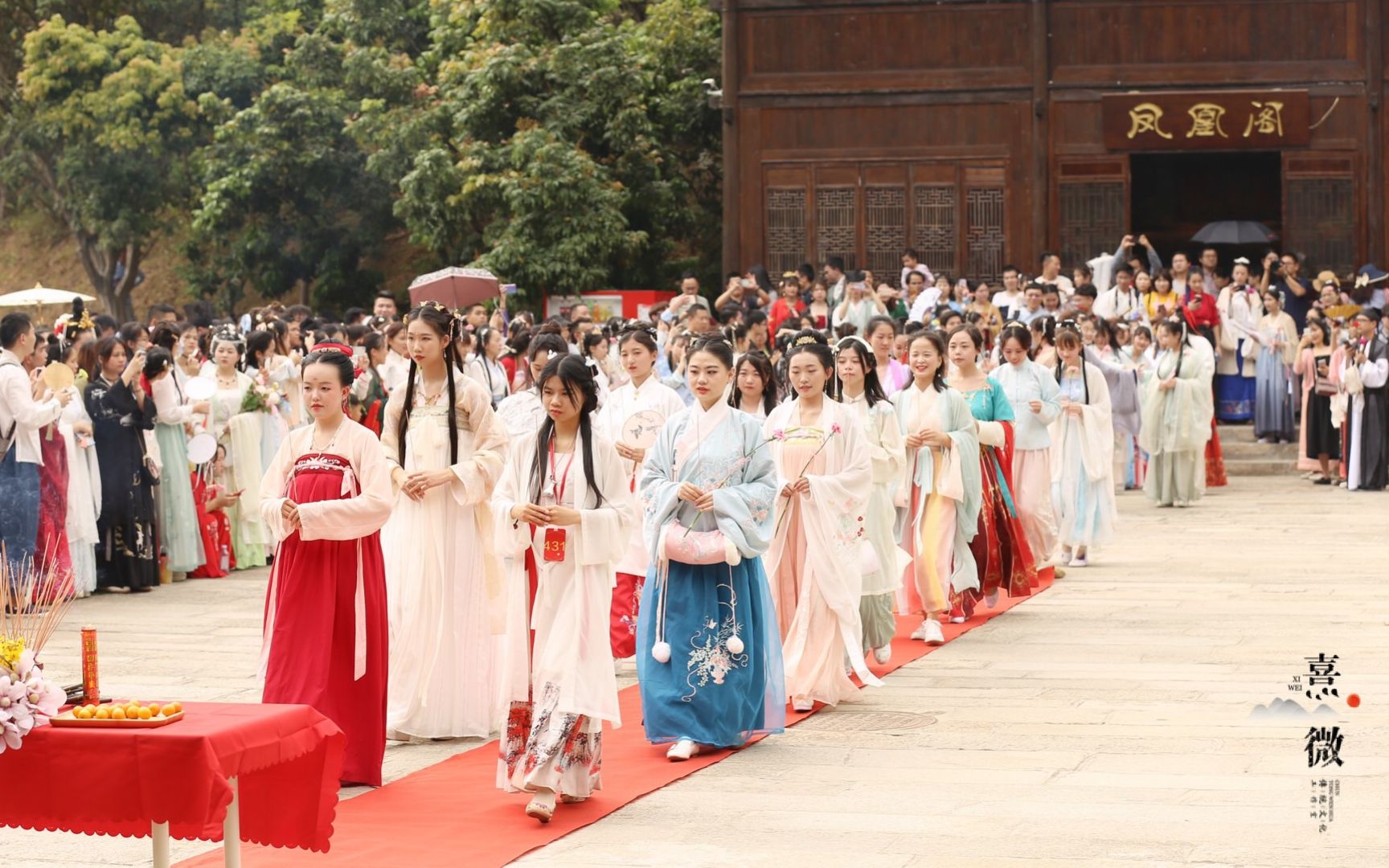 千人漢服花朝盛會全朝代十二花神群像