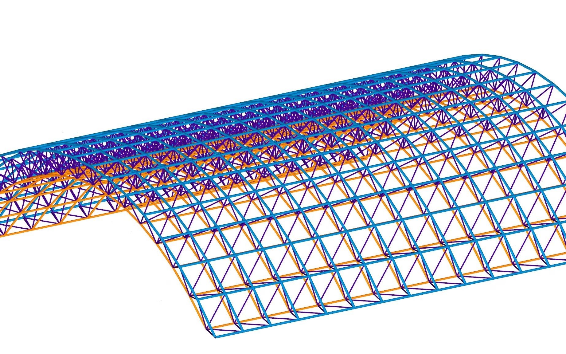 柱面双层网格结构
