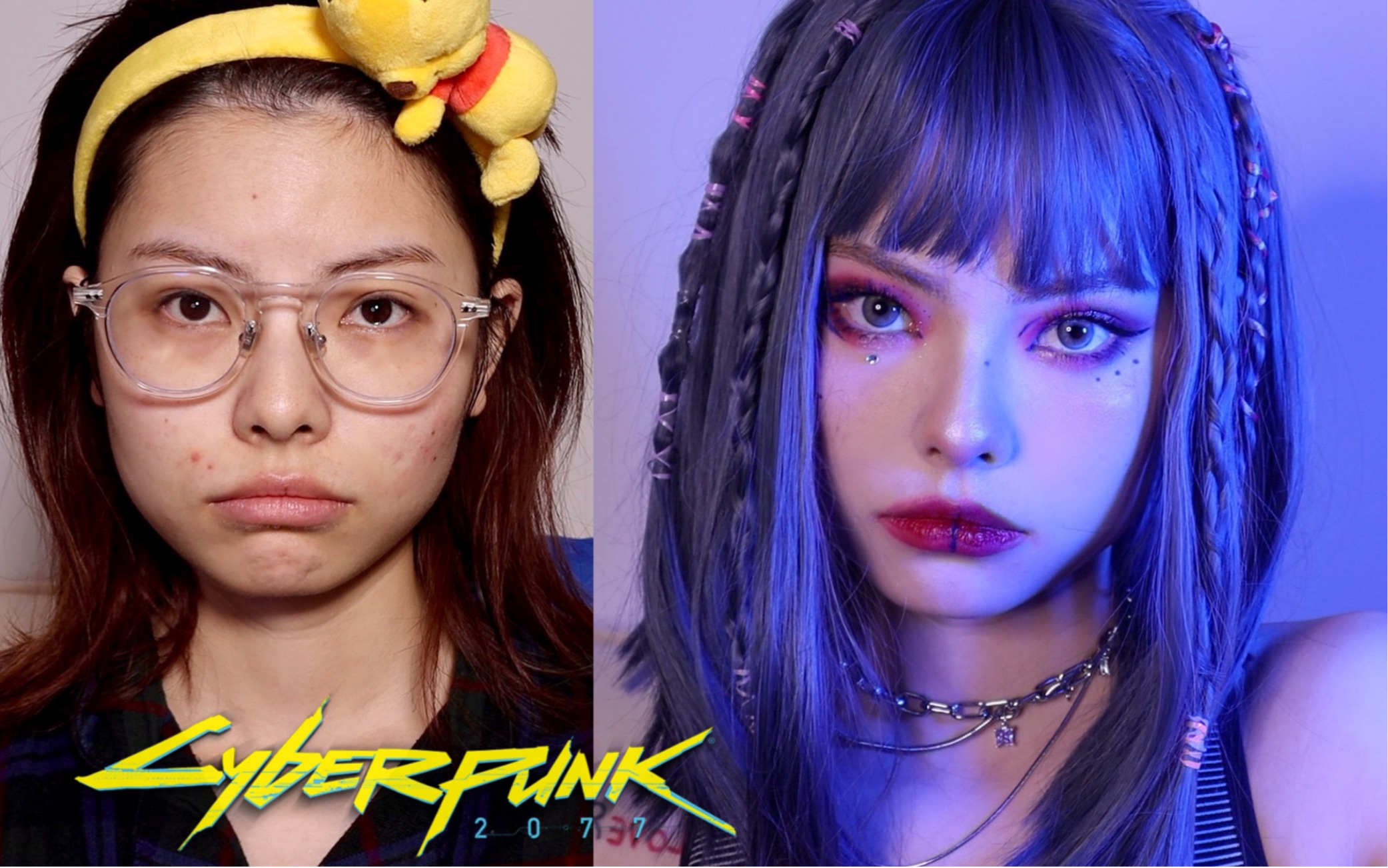 hi我来自赛博朋克2077│闭嘴化妆 机械未来感妆容 捏脸现场