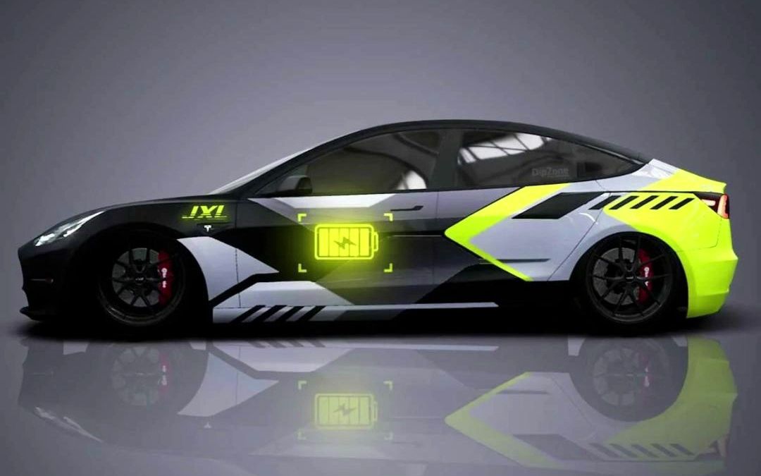 特斯拉model3彩绘涂装