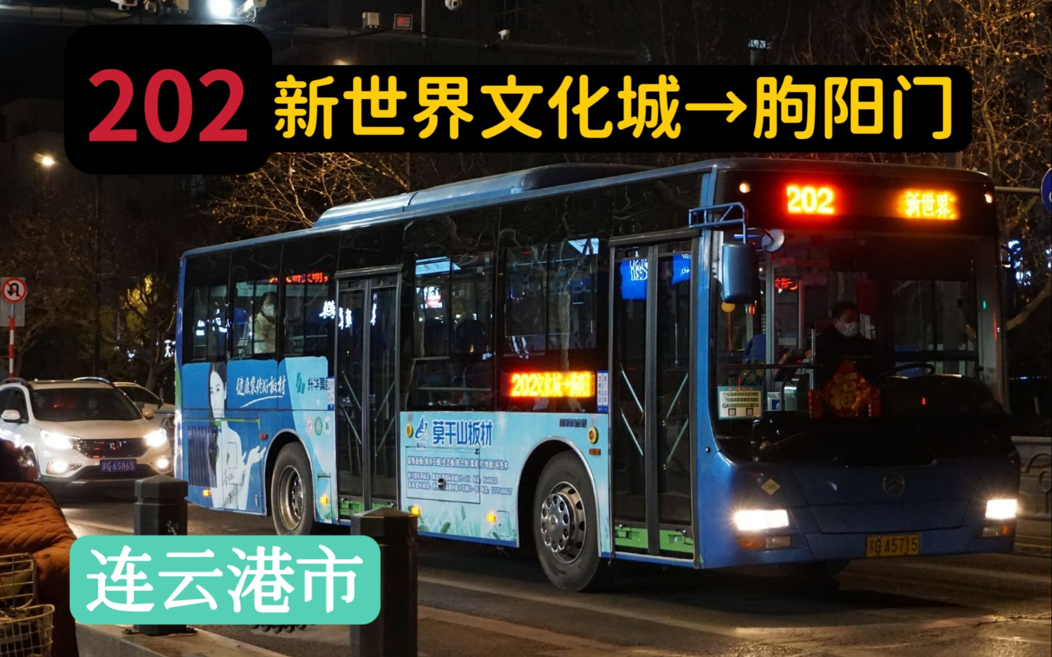 [连云港公交][夜班pov]202路 新世界文化城→朐阳门_哔哩哔哩_bili