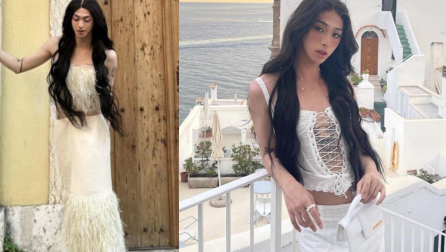 伊能静儿子男扮女装,穿羽毛裙庆21岁生日,穿高跟鞋比女生还漂亮