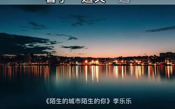 音乐陌生的城市陌生的你李乐乐