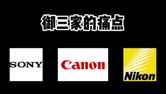 相机御三家的痛点