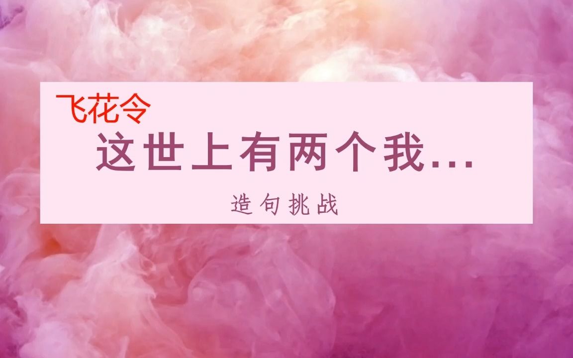 飞花令||”这世上两个我“造句挑战...哔哩哔哩bilibili