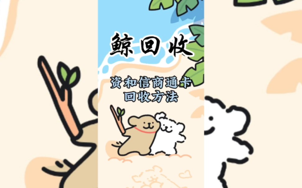 资和信商通卡回收方法哔哩哔哩bilibili