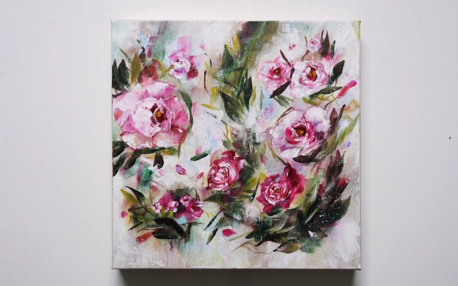 【丙烯画】【绘画教程】浪漫的玫瑰-romantic roses _ easy acrylic