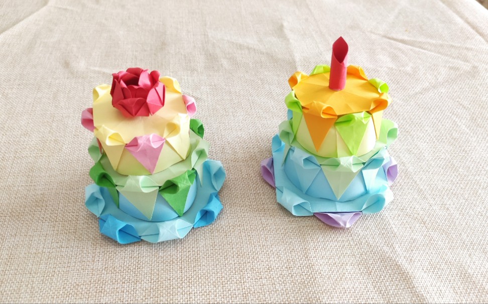 手工折纸立体蛋糕简单图片