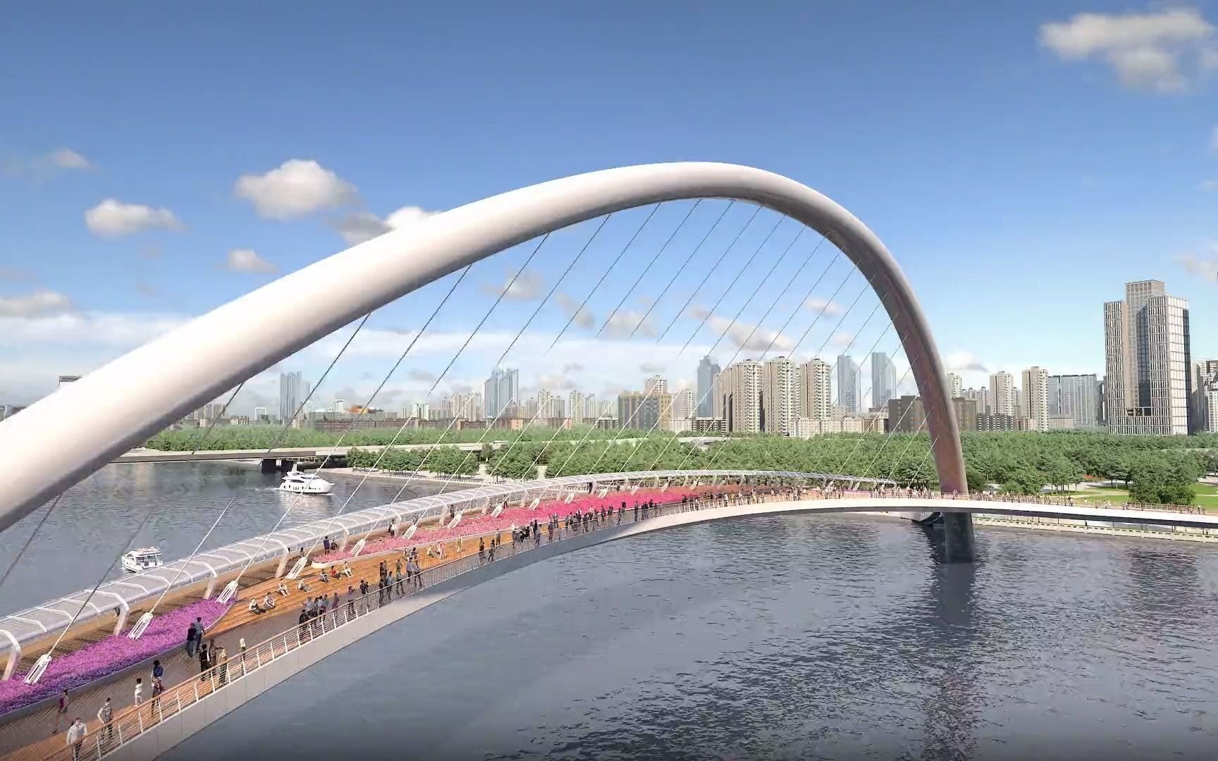 广州珠江景观人行桥更多细节漫游动画