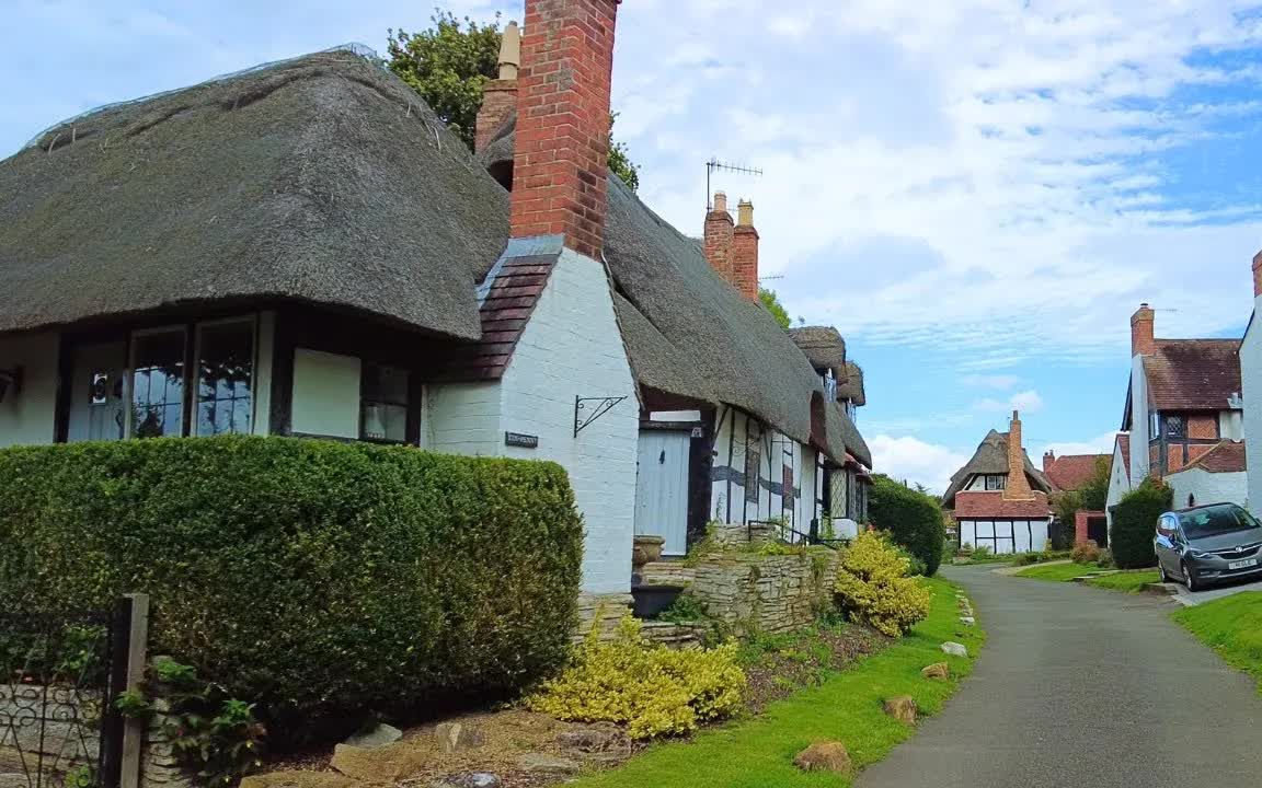 【4k】英国乡村系列,韦尔福德埃文小乡村,自然风光,朴素小房屋