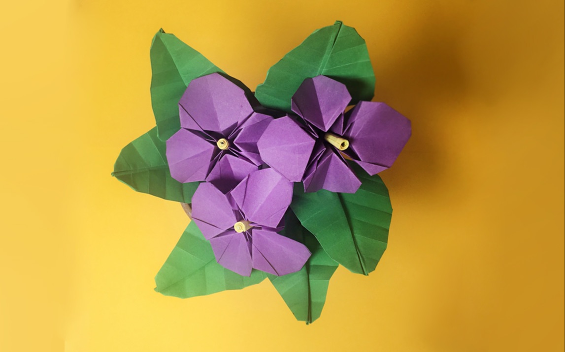 紫罗兰折纸花步骤图片