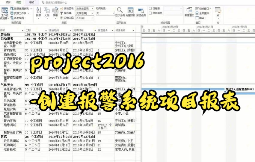 【project技巧】教你们如何在project中创建报警系统项目报表哔哩哔哩bilibili