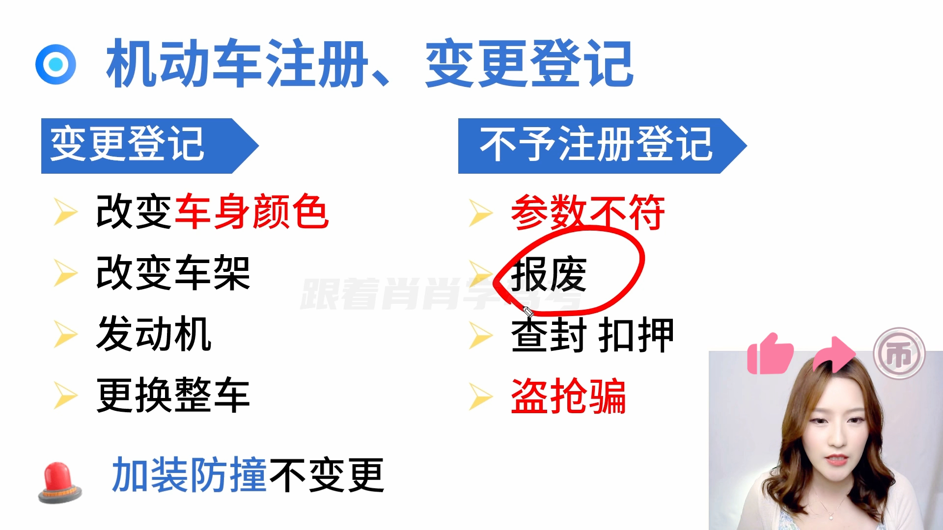 科目一机动车注册、变更登记、满分教育、学法减分知识点———肖肖科目一2小时哔哩哔哩bilibili