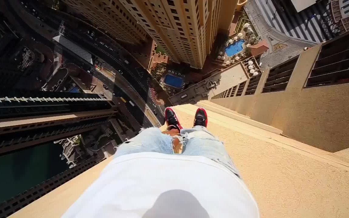 [高楼极限运动] 高楼跳跃练习.恐高慎入!