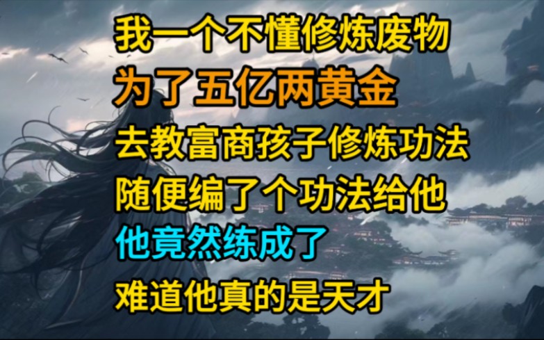 [图]《领悟功法》我穿越到玄幻世界，我一个不懂修炼的废物，为了五亿两黄金，去教富商的孩子修炼功法，随便编了个功法给他，没想到他竟然练成了，难道他真的是天才？