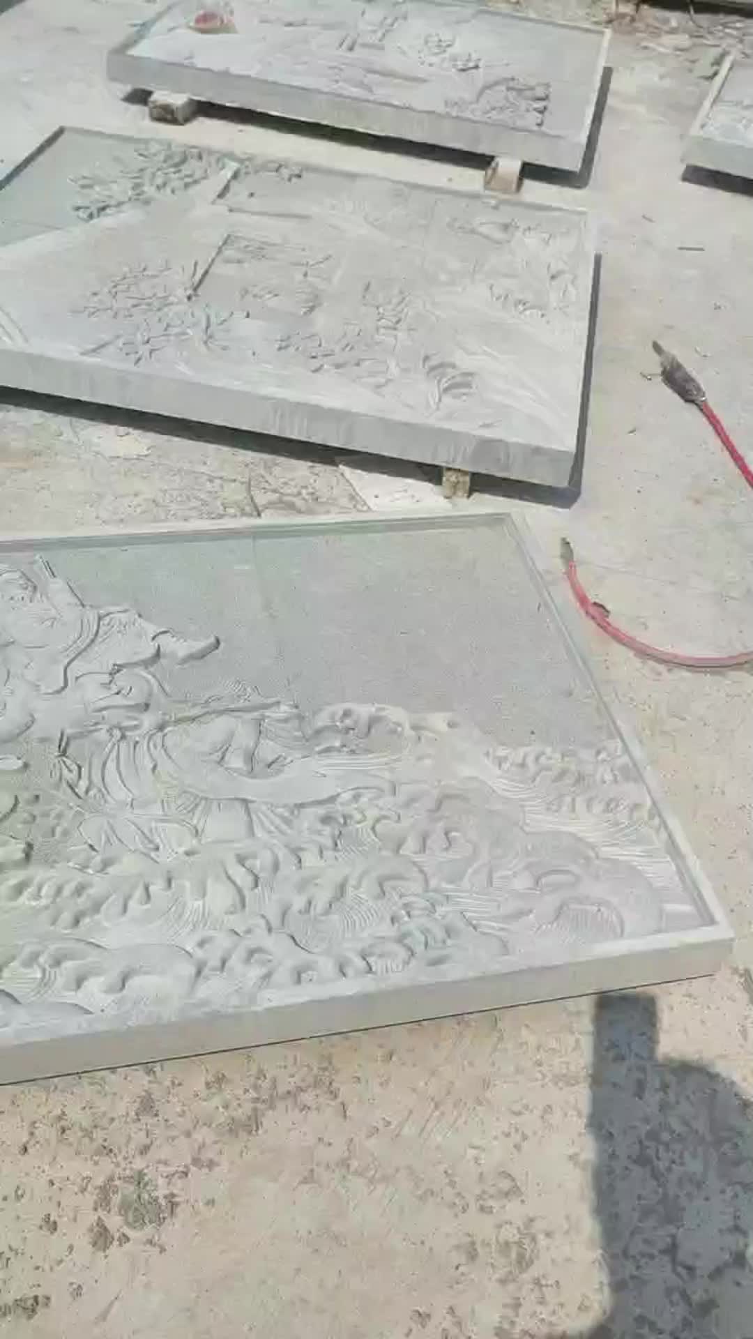 风景人物石雕壁画 天然石材浮雕墙