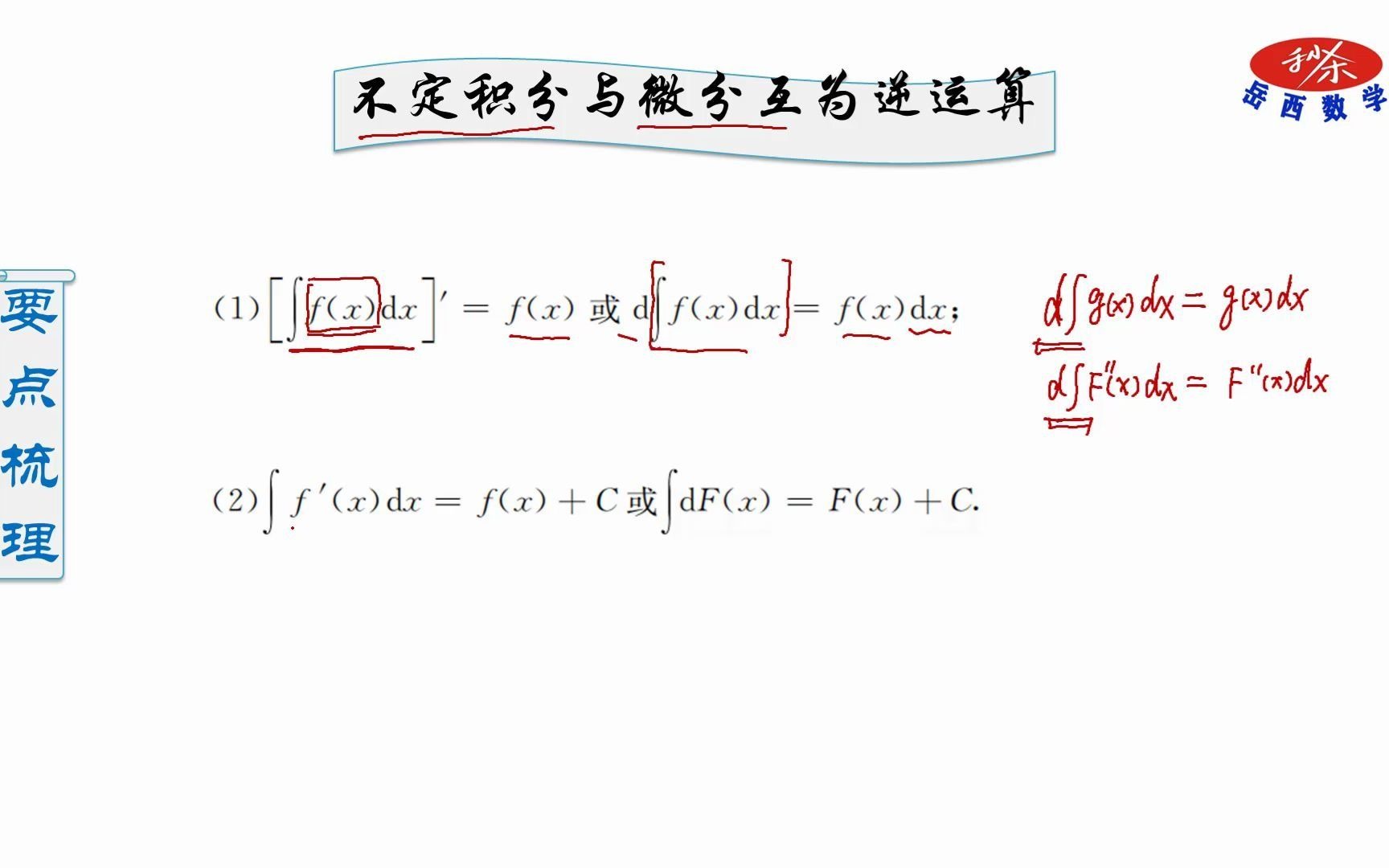 4.1.2原函与导函 互逆两概念 不定积分指 所有原函数2哔哩哔哩bilibili