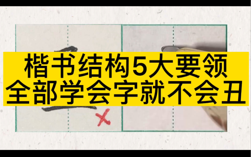 [图]楷书结构5大规律要领，全部学会了字想丑都难