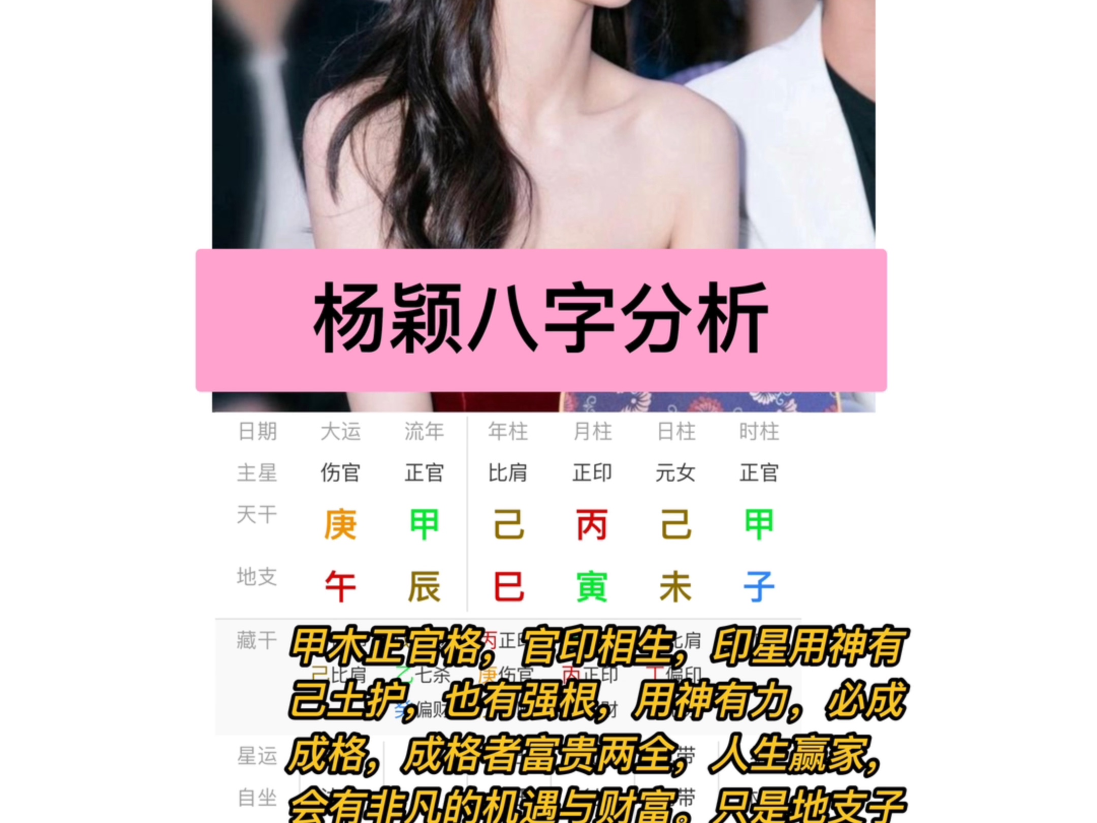 杨颖八字分析哔哩哔哩bilibili