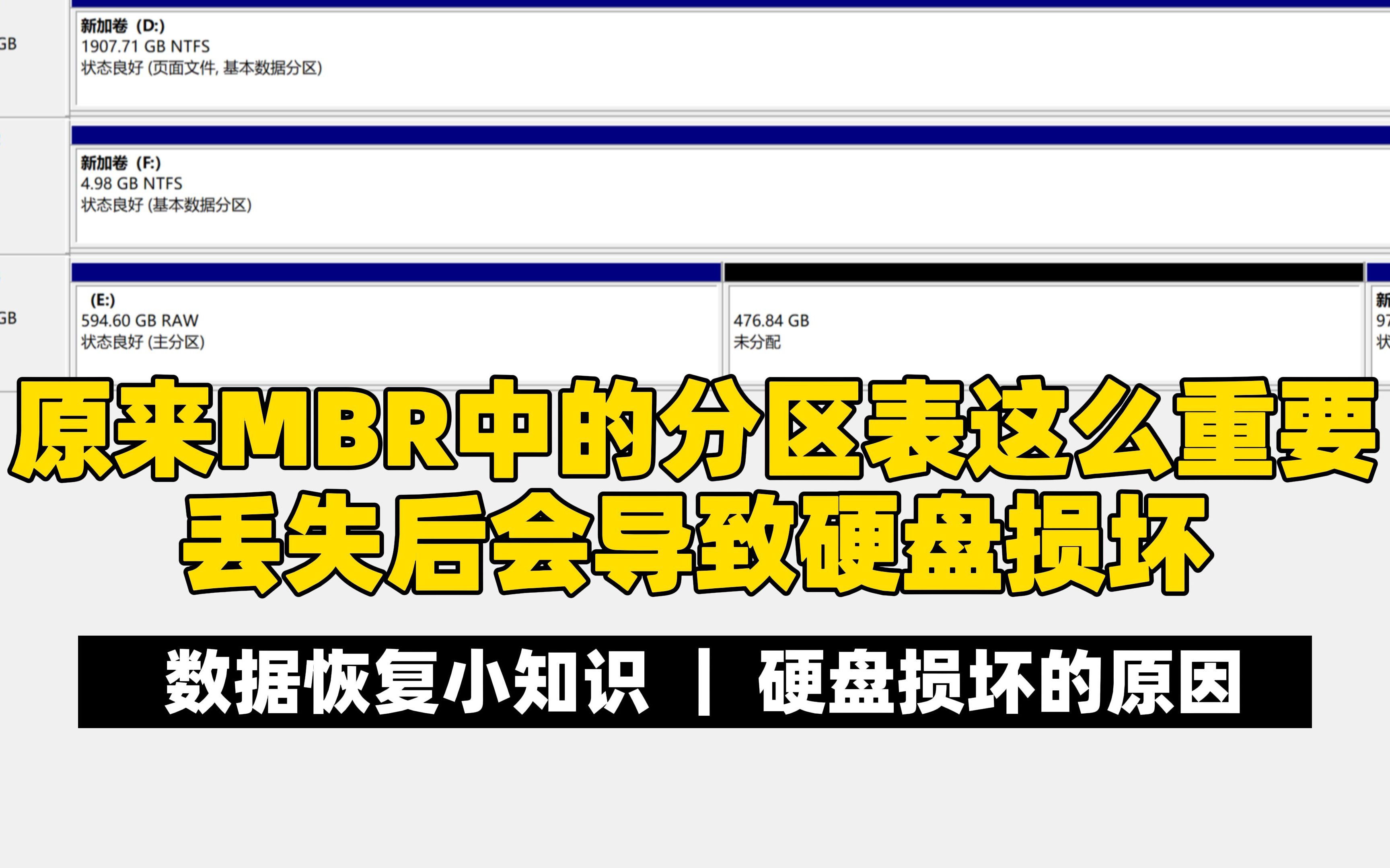 原来MBR中的分区表这么重要,丢失后会导致硬盘损坏,数据恢复小知识,硬盘损坏的原因,硬盘提示格式化的原因.哔哩哔哩bilibili