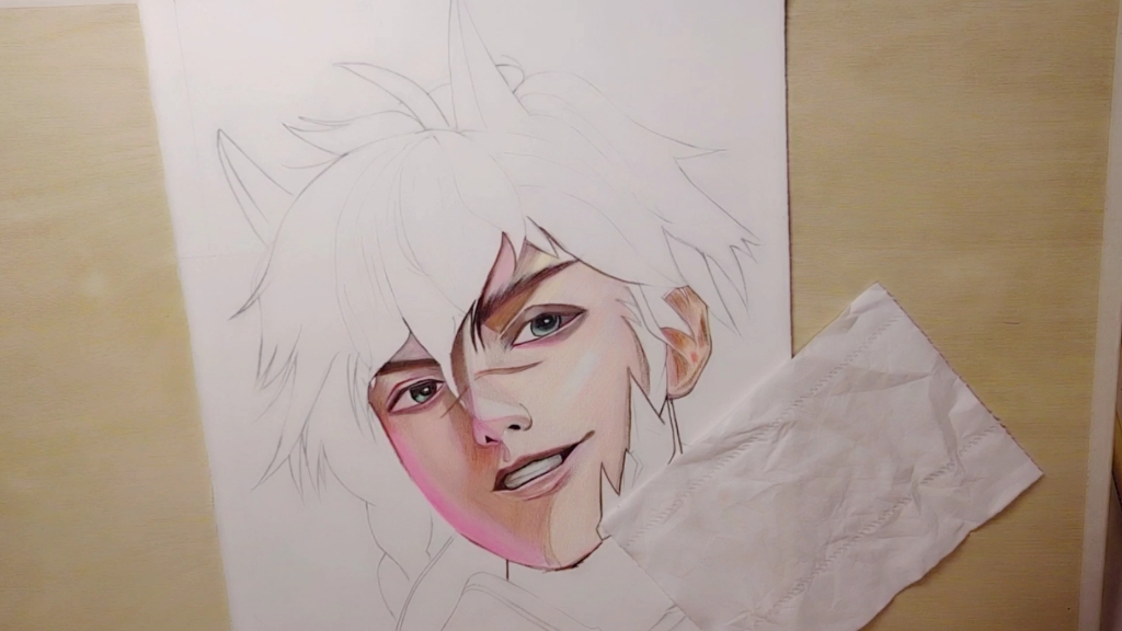 王者荣耀彩铅裴擒虎绘画过程_哔哩哔哩_bilibili