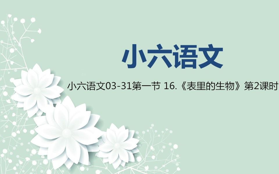 [图]小六语文03-31第一节 16.《表里的生物》第2课时