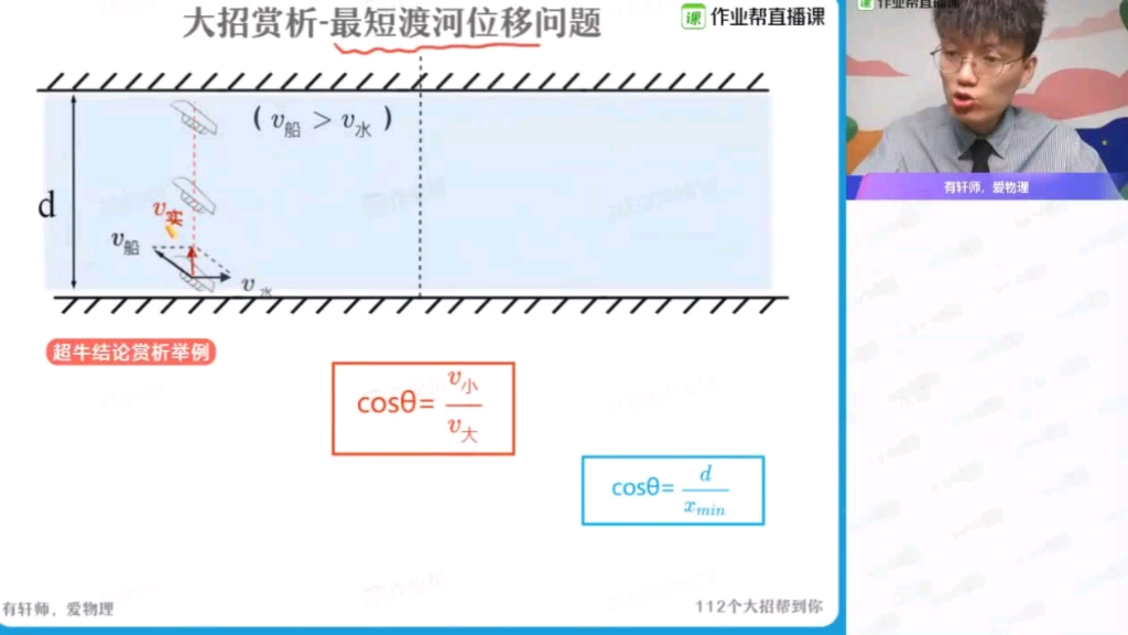 [轩师物理]小船过河模型大招哔哩哔哩bilibili