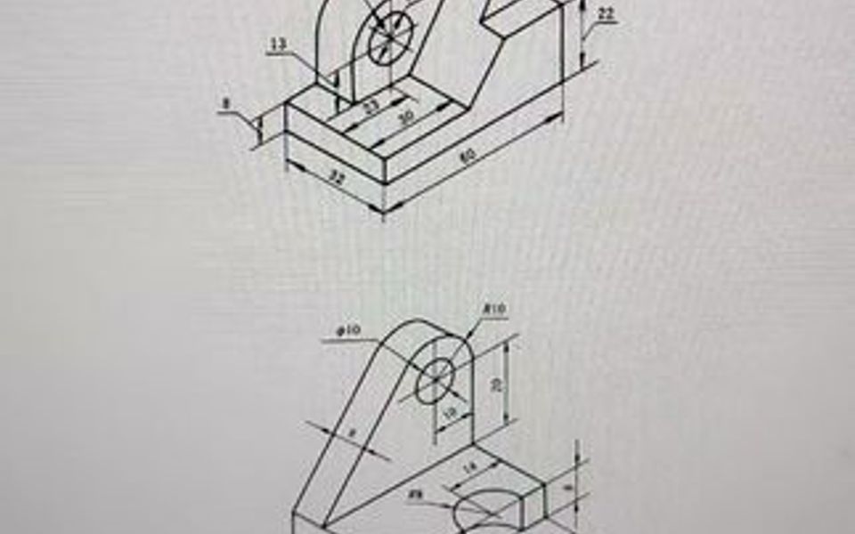 能把这俩个零件画成三视图画,就合格了.8000月薪没问题.哔哩哔哩bilibili