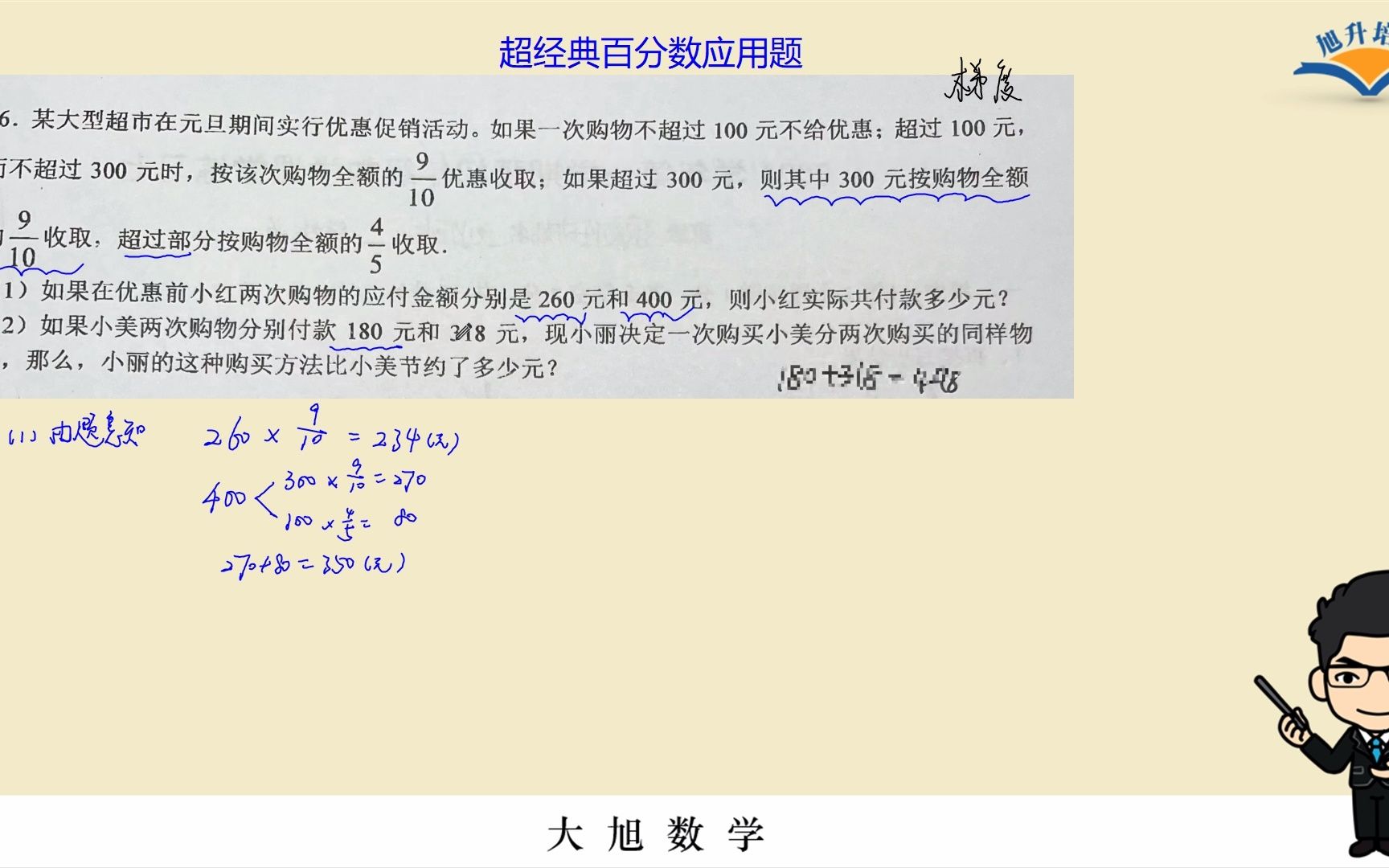 [图]六上：超经典百分数应用题（大旭数学