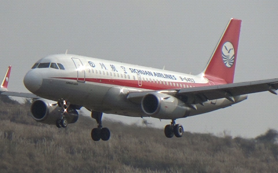 四川航空a319执飞3u6978扬州(yty)~达州(dax)降落达州河市机场