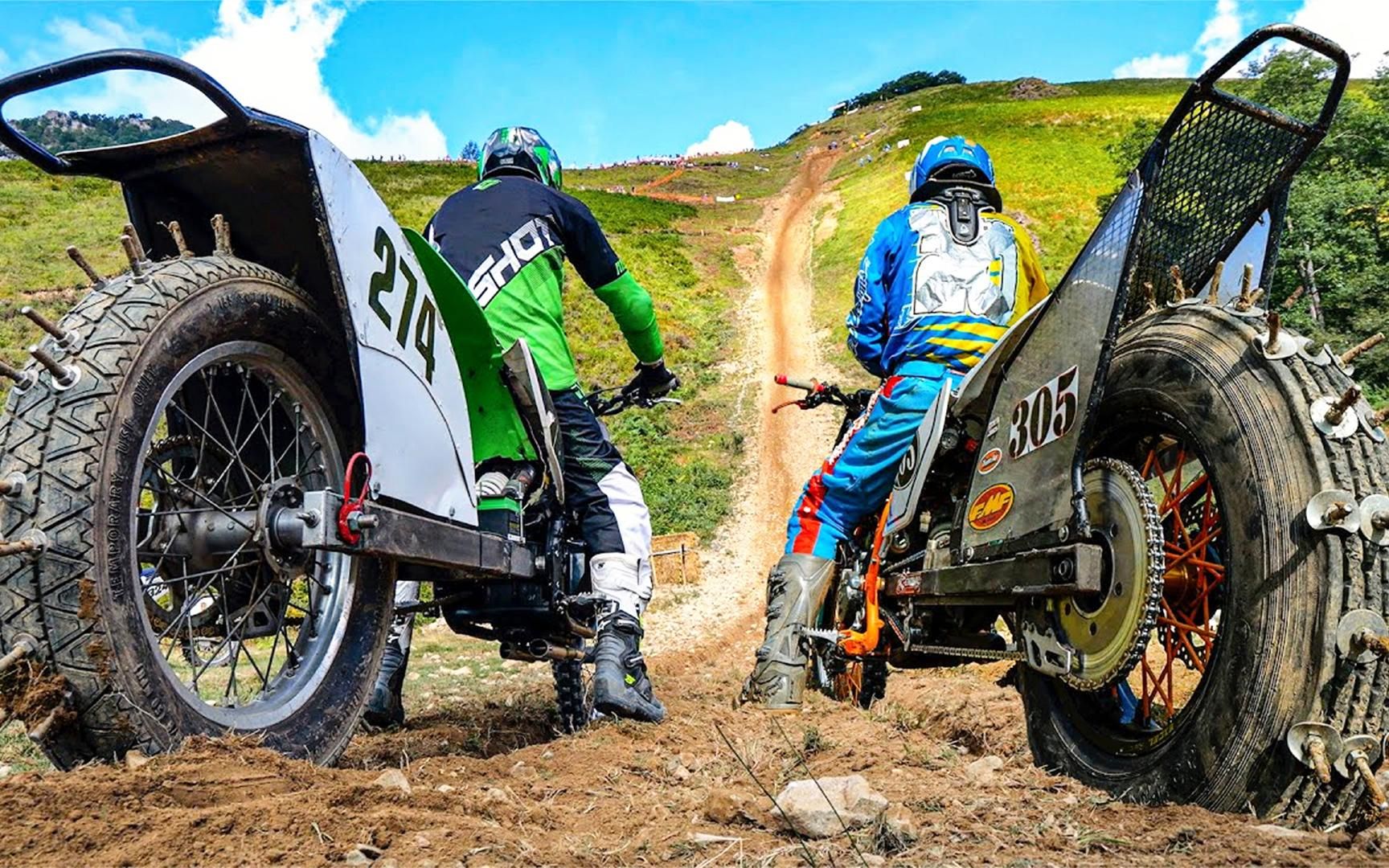 最不可思议的比赛,骑摩托车爬230米山峰,一个失误便车毁人亡!