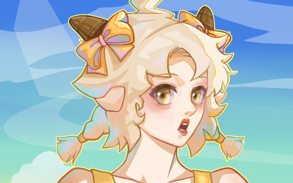 浅画一张懒羊羊女装拟人图_哔哩哔哩_bilibili