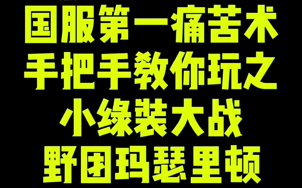 国服第一痛苦术手把手教你玩之小绿装大战野团玛瑟里顿网络游戏热门视频