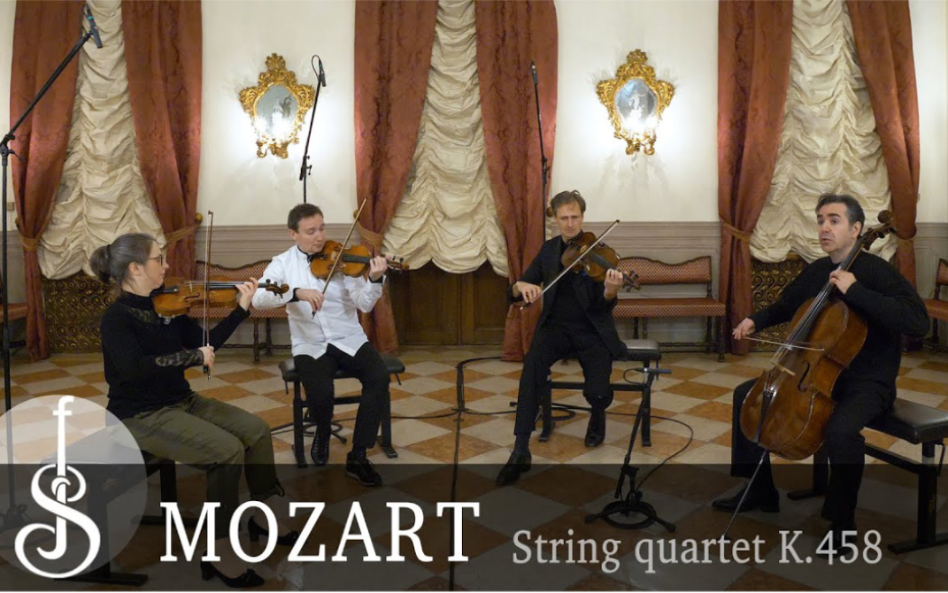 [图]莫扎特-降B大调第十七弦乐四重奏 Mozart | Streichquartett Nr.17 in B-Dur KV.458/Kuss Quartett