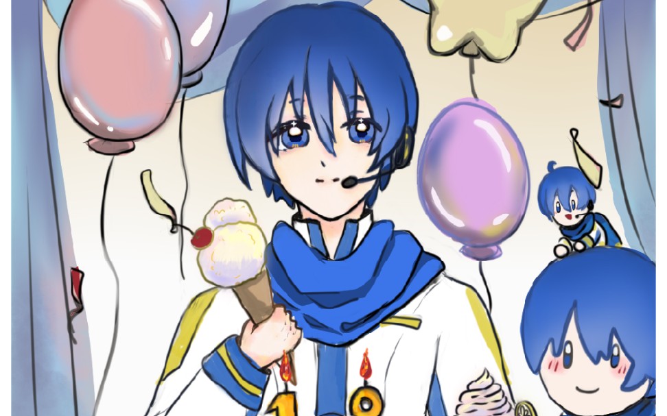 kaito18岁生日贺图(好多小细节没扣好——尽力了00