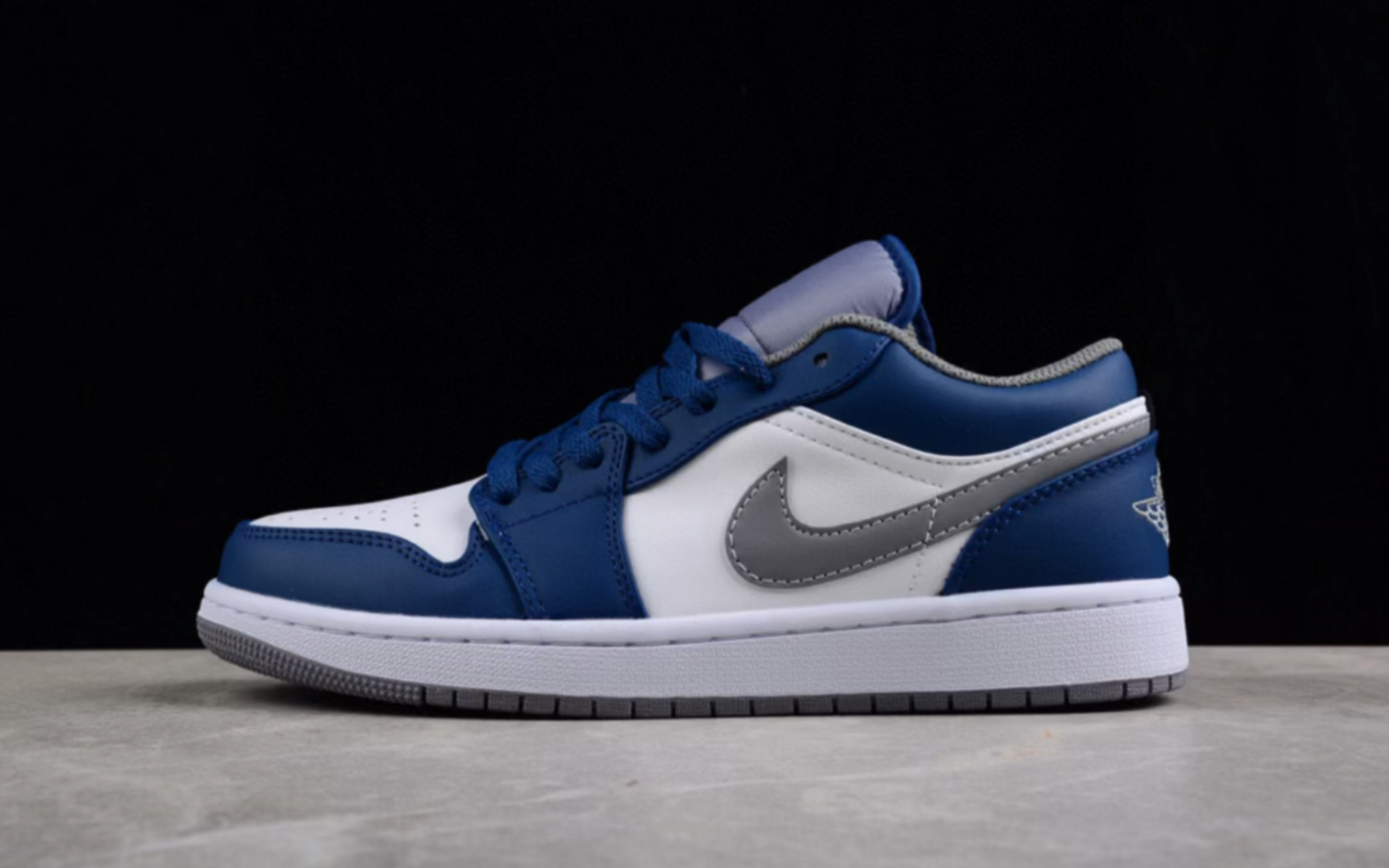 乔丹 air jordan 1 low true blue 白蓝灰低帮篮球鞋 白深蓝银钩