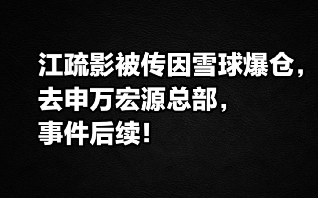 江疏影被传因雪球爆仓去申万宏源总部事件,后续!哔哩哔哩bilibili