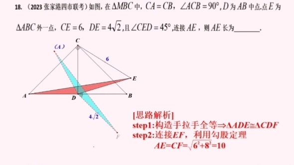 张家港、昆山、常熟、太仓初二四市联考第16题,手拉手全等,很多同学没听懂,再做个视频哔哩哔哩bilibili