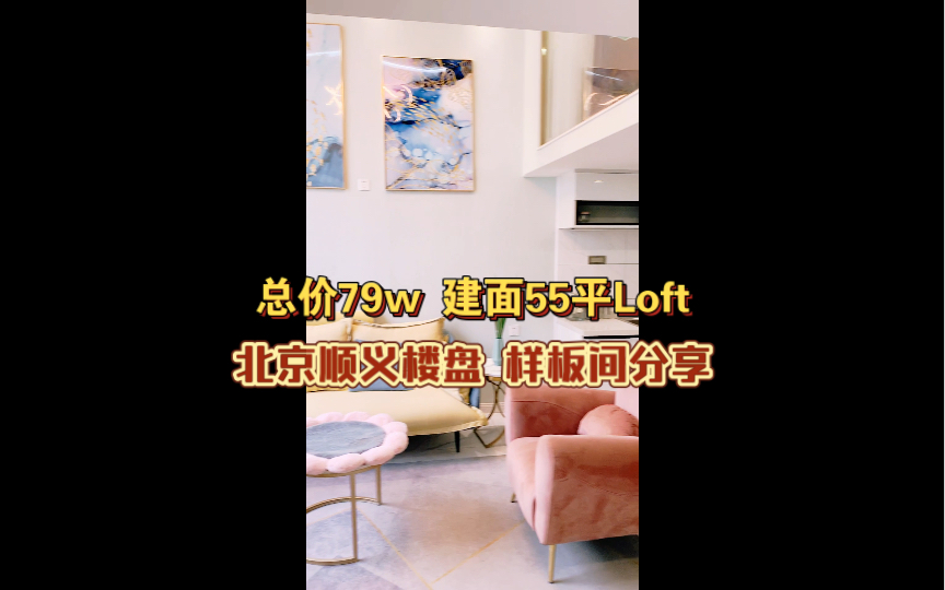 |总价79w起|建面55平的loft户型|北京顺义楼盘|样板间分享哔哩哔哩bilibili