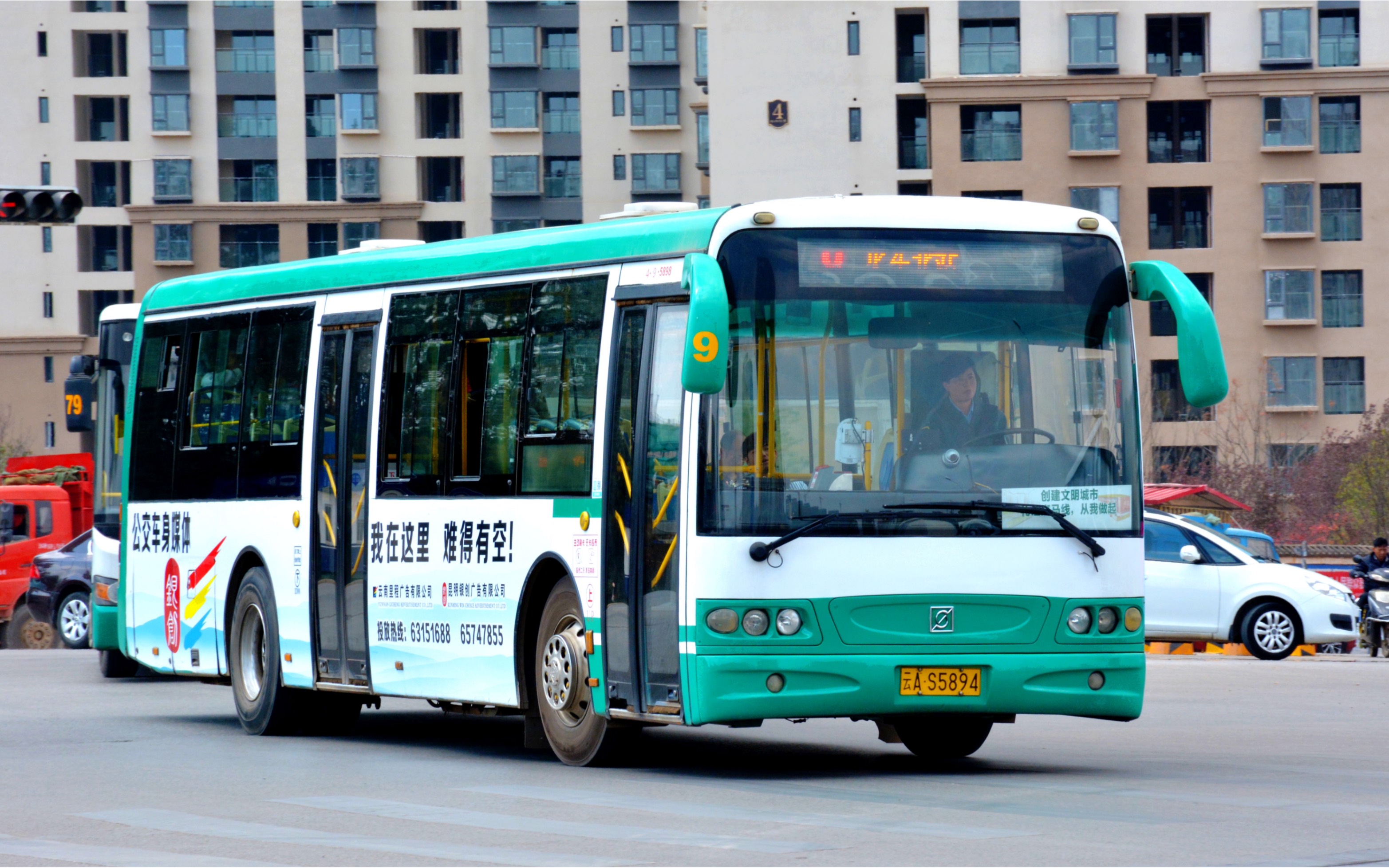 昆明公交9路申沃五系swb6115-3行车合集视频,独特的上柴机器配上魔性